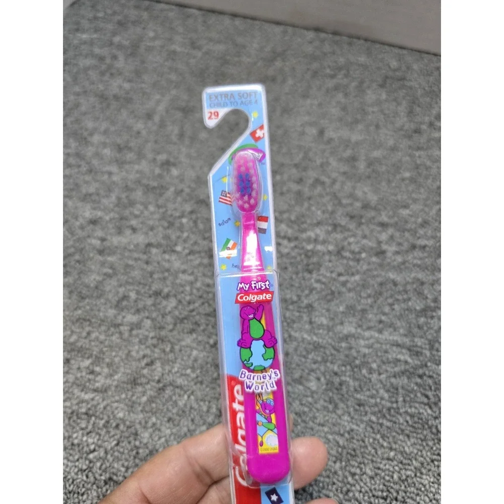 Vintage 1990's Barney Colgate Child's Extra Soft Toothbrush New Old Stock
